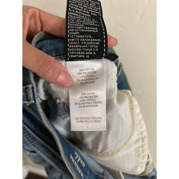 7 For All ManKind Jeans Women's 27 Roxanne Ankle Skinny Blue Denim Embroidered - Picture 13 of 14